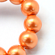 Baking Painted Pearlized Glass Pearl Round Bead Strands HY-Q330-8mm-36-3
