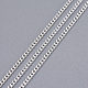 真鍮ツイストチェーン  カーブチェーン  ダイヤモンドカット  ハンダ付け  多面カット  スプールで  カドミウムフリー＆鉛フリー  銀色のメッキ  1.5x1x0.35mm  約301.83フィート（92m）/ロール CHC-S109-S-2