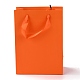 長方形の紙袋  ハンドル付き  ギフトバッグやショッピングバッグ用  レッドオレンジ  22x16x0.6cm CARB-F007-03C-1