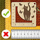 木製角枠かぎ針定規  編み針ゲージ  猫の形  7.6x7.6x0.5cm  穴：5mm DIY-WH0536-001-3