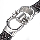 Bracelets de cordon en cuir tressé pour hommes BJEW-H559-15G-2