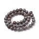 Brins de perles d'obsidienne de flocon de neige brun naturel G-S272-02-10mm-2