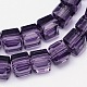Faceted Cube Transparent Glass Beads Strands EGLA-E041-5mm-D-3