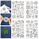 GLOBLELAND 4Sheets 66Pcs St. Patrick's Day Soluble Hand Sewing Embroidery Stabilizers 30x21cm/sheet Self Adhesive Washable Stick and Stitch Embroidery Paper Practice Stabilizers DIY-WH0455-062-1