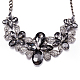 Fashion Women Jewelry Zinc Alloy Glass Rhinestone Flower Bib Statement Choker Collar Necklaces NJEW-BB15155-C-9