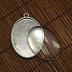 40x30mm couverture de clair cabochon ovale en verre et en alliage antique argent blanc supports pendentif cabochon pour bricolage de création de portrait pendentif DIY-X0154-AS-LF-3