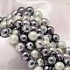 Faceted Round Shell Pearl Bead Strands BSHE-L012-8mm-L015-1
