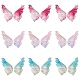 Arricraft 90 pz vetro trasparente ali di farfalla pendenti con ciondoli per collana bracciali creazione di gioielli (colore misto) GLAA-AR0001-01-1