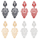Anattasoul 4 paires de boucles d'oreilles pendantes en alliage de 4 couleurs pour femmes EJEW-AN0003-92-1