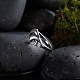 ファッションヴィンテージ真鍮の指の指輪  イルカ  アンティークシルバー  usサイズ7（17.3mm） RJEW-BB24248-7-3