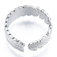 304 anillos de puño de hoja de acero inoxidable RJEW-N038-126P-3