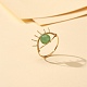 女性のための天然グリーン アベンチュリン リング セット  真鍮のパーツでナザールボンジュウの指輪  usサイズ4 3/4(15.4mm) RJEW-TA00007-03-2