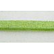 Cordón de gamuza plana, encaje de imitación de gamuza, lt. verde, 1x3mm
