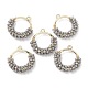 Brass Ring with Seed Beaded Pendants GLAA-K060-06G-04-3