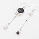 Lava Rock and Obsidian Beads Bracelets and Earrings Jewelry Sets SJEW-JS00904-01-6
