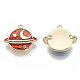 Real 18K Gold Plated Brass Enamel Charms KK-R126-007A-NF-1