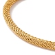 Crystal Rhinestone Flat Round Charm Slider Bracelet with Round Mesh Chain for Women BJEW-C013-07G-2