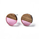 Transparent Resin & Walnut Wood Stud Earrings EJEW-N017-008-A03-2
