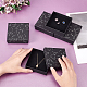SUPERFINDINGS 12pcs Cardboard Jewelry Boxes 9.3x9.3cm Black Hot Stamping Jewelry Cardboard Boxes Constellation Pattern Gift Packaging Boxes for Rings Pendants Earrings Necklaces CON-FH0001-49-3
