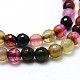 Chapelets de perles rondes à facettes en agate naturelle teintée G-P098-02-3