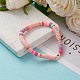 Polymer Clay Heishi Beads Stretch Bracelets BJEW-JB05708-02-4