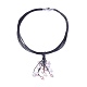Waxed Cord Lariat Necklaces NJEW-L169-01B-1