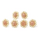 Boucles d'oreilles hexagonales en pierre de soleil naturelle EJEW-E287-01G-03-2