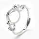 Adjustable 925 Sterling Silver Finger Ring Components STER-I016-034P-4