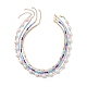 Set di collane con perline di semi di vetro e perle naturali in stile 4 pz 4 NJEW-JN04080-1