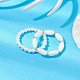 2 Uds. Conjunto de anillos elásticos con cuentas redondas y ovaladas de perlas de concha de 2 estilos RJEW-TA00089-4