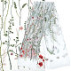 Gorgecraft 幅 60.24 インチの花柄刺繍レース生地カラフルな花刺繍レーストリム生地ホワイトメッシュアップリケパーティードレススカート衣類 diy 縫製装飾工芸品 OCOR-GF0001-92A-1