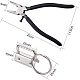 PandaHall 1 Set DIY Key Clasp Making with Iron Key Clasps Mixed Color Key Chain with Ribbon Ends and Steel Clamp Flat Nose Pliers for Jewelry Making 20x4.9x2.5cm DIY-PH0020-11-2