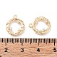 Brass Micro Pave Clear Cubic Zirconia Charms KK-F871-36G-3