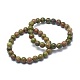 Pulseras del grano del estiramiento unakite naturales&nbsp;BJEW-K212-A-006-7