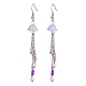 Boucles d'oreilles pendantes en verre et perles de graines de style bohème EJEW-JE05579-3