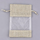 Cotton & Organza Packing Pouches Drawstring Bags ABAG-S004-09F-13x18-2