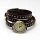 Fashionable Wrap Style Leather Roman Numeral watch Bracelets WACH-M054-06-1