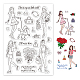 GLOBLELAND Fashion Girls Clear Stamps Rose Dog Perfume Silicone Clear Stamp Seals for Cards Making DIY Scrapbooking Photo Journal Album Decor Craft DIY-WH0167-56-566-1