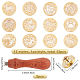 CRASPIRE Constellations Wax Seal Stamp Set 12pcs Wax Seal Stamp Heads with 2pcs Wood Handle for Wedding Invitations Envelopes Birthday Gift Cards Scrapbooking AJEW-CP0004-98-2