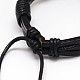 Trendy Unisex Casual Style Waxed Cord and Leather Bracelets BJEW-L298-02-3