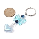 Coeur acrylique avec porte-clés bowknot KEYC-JKC00612-05-2