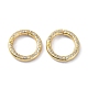 Eco-Friendly Brass Micro Pave Clear Cubic Zirconia Twister Clasps, Ring, Real 18K Gold Plated, 15.5x15.5x3.5mm