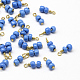 Plastic Seed Bead Charms with Golden Tone Brass Head Pins KK-Q576-03D-1
