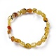 Bracelets extensibles en perles d'opale jaune naturel BJEW-K213-10-2