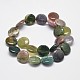 Flat Round Natural Indian Agate Bead Strands G-M257-18mm-03-2