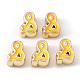Perles d'émail d'alliage de placage de support, Sans cadmium & sans nickel & sans plomb, et symboles, or clair, jaune, 10x7x4mm, Trou: 1.8mm