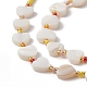 Collier et bracelet extensible en perles de verre et cœur de coquillage naturel SJEW-JS01272-5