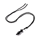 Gemstone Bullet Pendant Necklace with Nylon Cord for Women G-A210-03-3