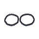Bracciali elasticizzati in perle sintetiche di pietra blu BJEW-G617-01A-02-1