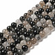 Chapelets de perles en quartz rutile noir naturel G-R446-6mm-37-01-2